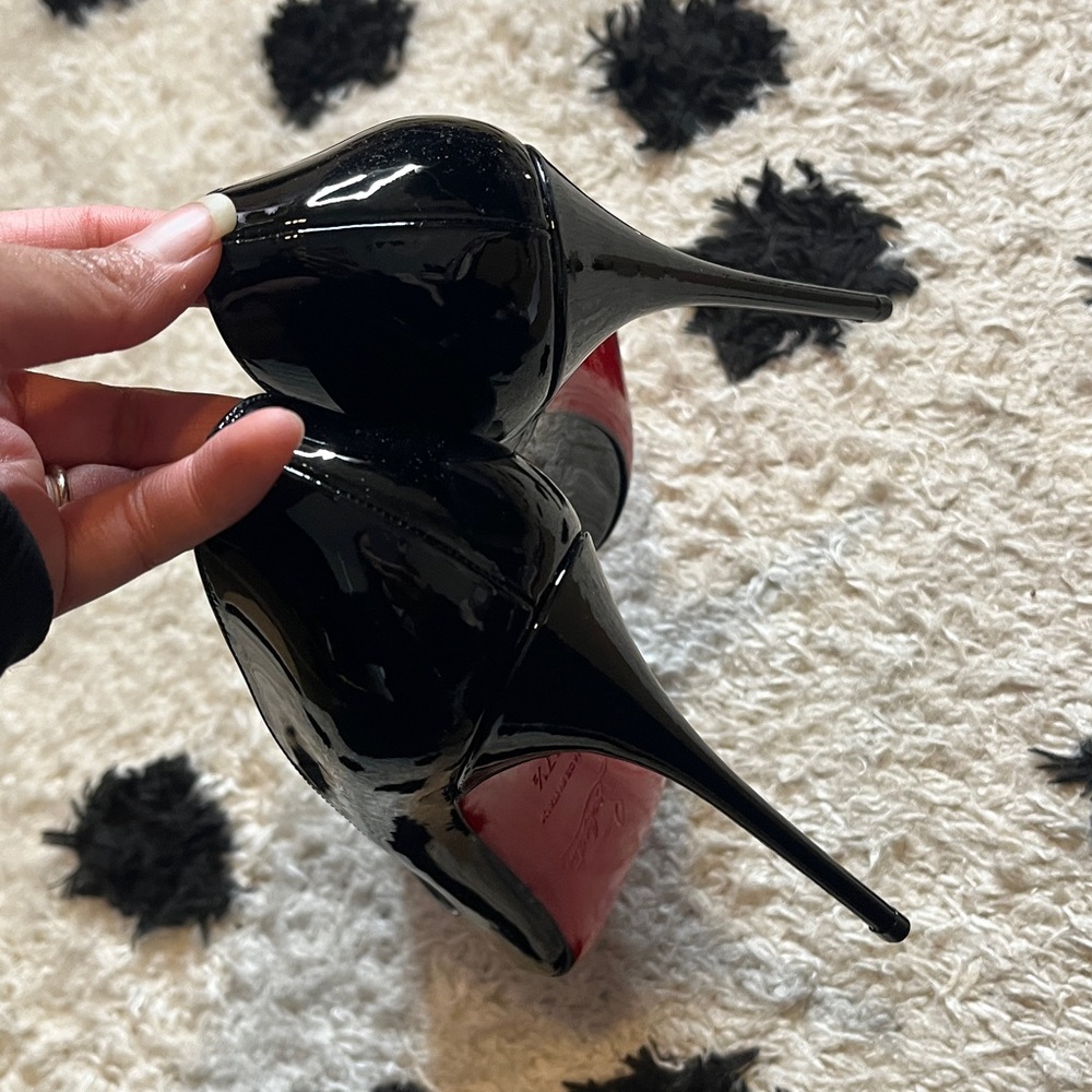 Christian Louboutin size 37.5 so Kate 120 Glossy Black Stiletto Heels - Picture 7 of 12